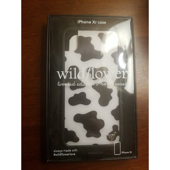 iPhone Xr (Moo Moo) Case Wildflower Limited Edition Phone Case Cow Print Black - Picture 1 of 14